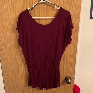 Open Back Burgundy Top